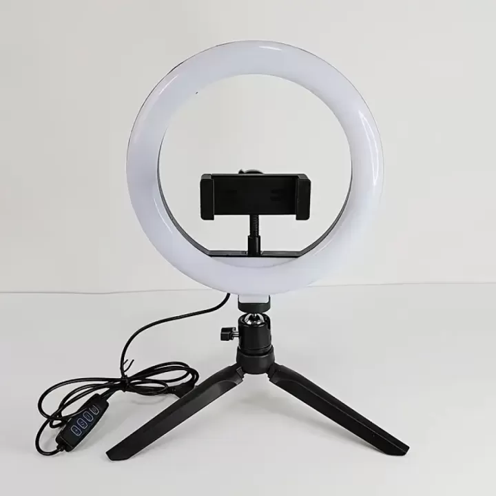 💡📸 ضوء حلقي LED قابل للتعديل 10 إنش 5
