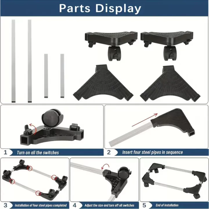 💻✨ حاملة كمبيوتر متحركة وقابلة للتعديل بعجلات دوارة 360°! ⚡ قاعدة غير قابلة للانزلاق | مناسبة للسجاد والأرضيات الصلبة | حركة سلسة 🔄 دوران 360° | تعديل ارتفاع سهل | متينة وطويلة الأمد 1