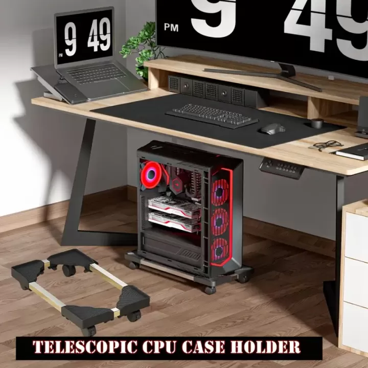 💻✨ حاملة كمبيوتر متحركة وقابلة للتعديل بعجلات دوارة 360°! ⚡ قاعدة غير قابلة للانزلاق | مناسبة للسجاد والأرضيات الصلبة | حركة سلسة 🔄 دوران 360° | تعديل ارتفاع سهل | متينة وطويلة الأمد 2