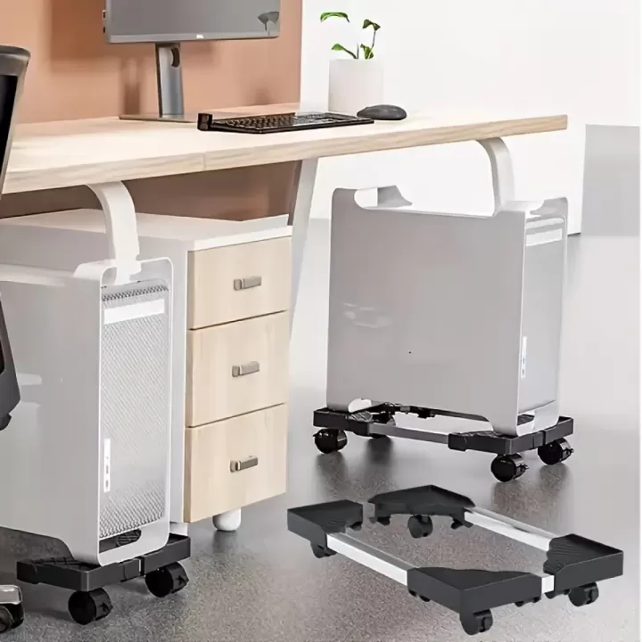 💻✨ حاملة كمبيوتر متحركة وقابلة للتعديل بعجلات دوارة 360°! ⚡ قاعدة غير قابلة للانزلاق | مناسبة للسجاد والأرضيات الصلبة | حركة سلسة 🔄 دوران 360° | تعديل ارتفاع سهل | متينة وطويلة الأمد 3