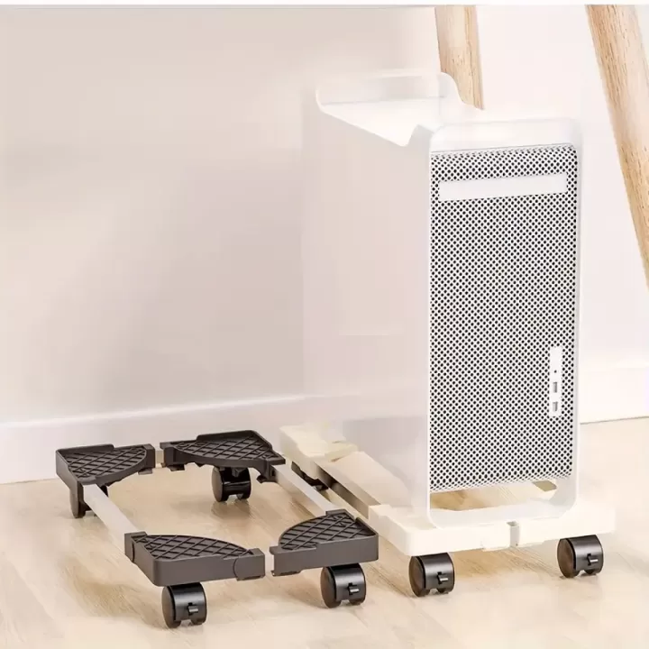 💻✨ حاملة كمبيوتر متحركة وقابلة للتعديل بعجلات دوارة 360°! ⚡ قاعدة غير قابلة للانزلاق | مناسبة للسجاد والأرضيات الصلبة | حركة سلسة 🔄 دوران 360° | تعديل ارتفاع سهل | متينة وطويلة الأمد 4