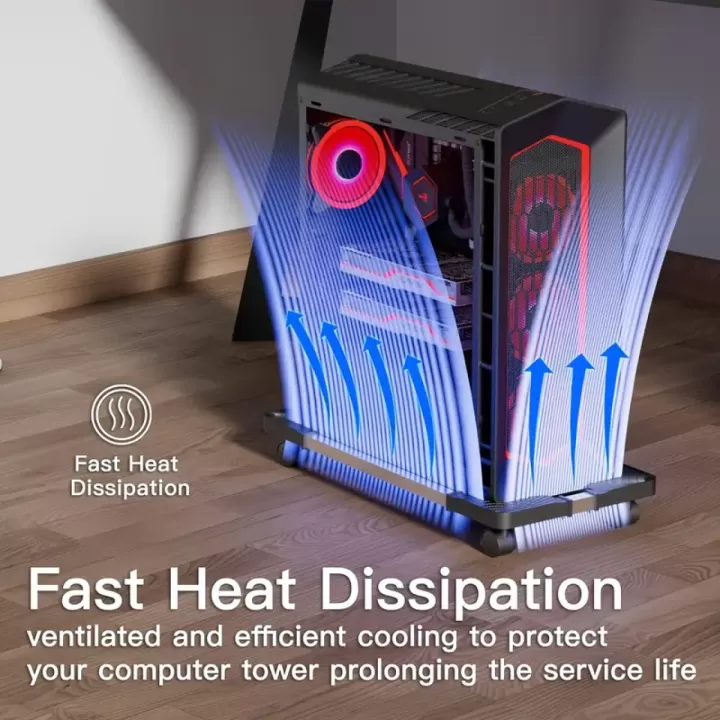 💻✨ حاملة كمبيوتر متحركة وقابلة للتعديل بعجلات دوارة 360°! ⚡ قاعدة غير قابلة للانزلاق | مناسبة للسجاد والأرضيات الصلبة | حركة سلسة 🔄 دوران 360° | تعديل ارتفاع سهل | متينة وطويلة الأمد 5