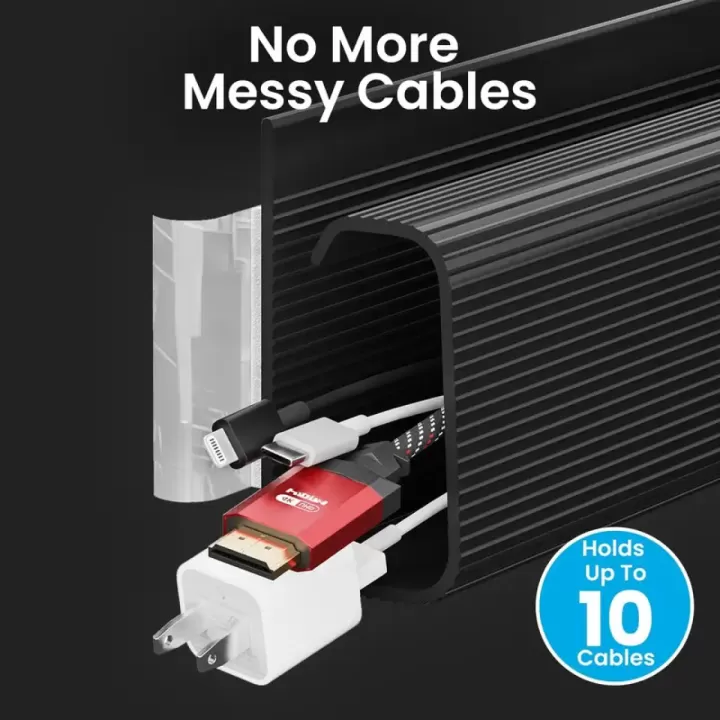 🔧🚫 منظف كابلات تحت المكتب بدون حفر! ⚡ صينية PVC متينة | تركيب ذاتي اللصق وخالٍ من الأسلاك 🏠 مثالي للمكتب المنزلي، إعدادات الألعاب ومساحة العمل | تصميم موفر للمساحة 6