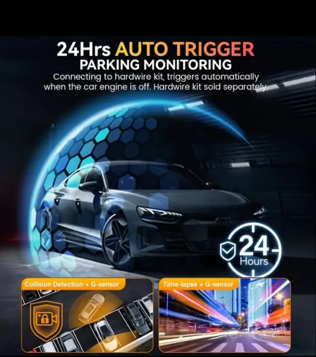 🚗 كاميرا سيارة 4K فائقة الدقة تمنحك أمانًا ومراقبة شاملة أثناء القيادة وفي وقت الوقوف 🛡️✨. 2