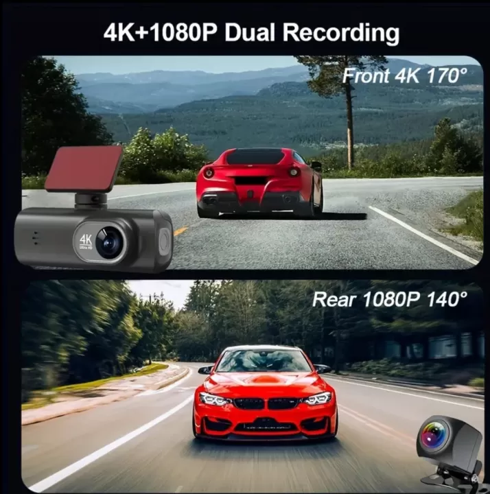 🚗 كاميرا سيارة 4K فائقة الدقة تمنحك أمانًا ومراقبة شاملة أثناء القيادة وفي وقت الوقوف 🛡️✨. 5