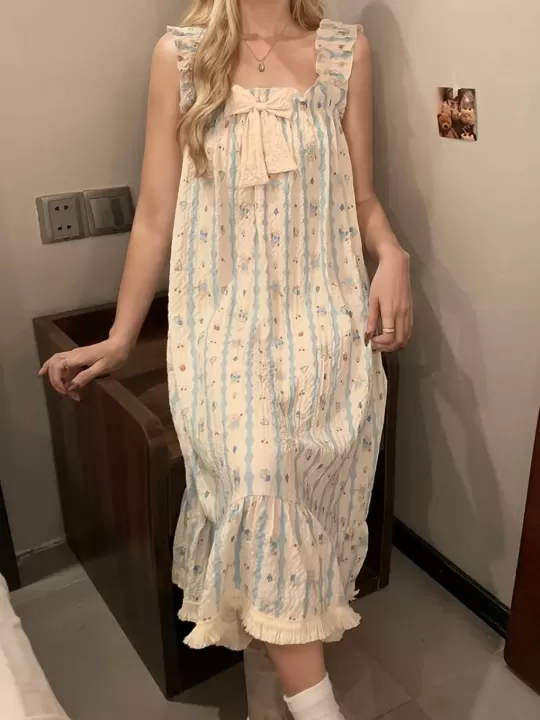 🌸 فستان النوم الصيفي للنساء – خفة كالنسمة وأناقة كالحكاية! 🌙 5