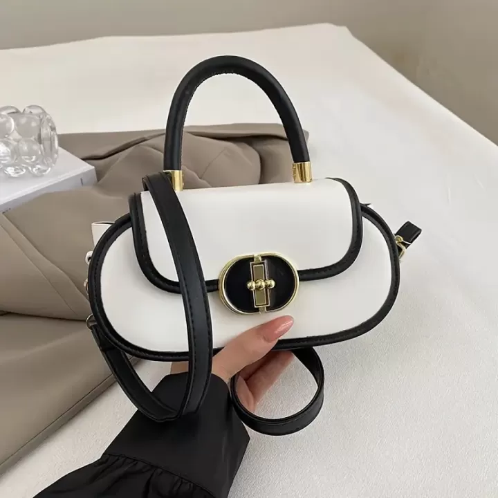 👜✨ حقيبة يد نسائية أنيقة | جلد طبيعي مع لمسات ذهبية 💛 2