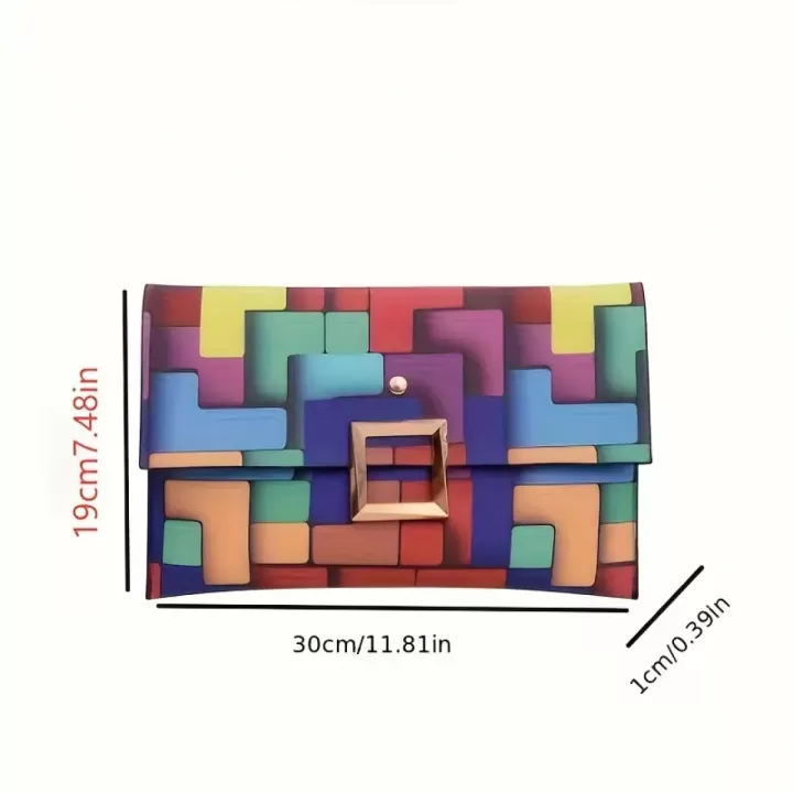 ✨👜 حقيبة صيفية عصرية بنمط هندسي ملوّن 🌈☀️ 7