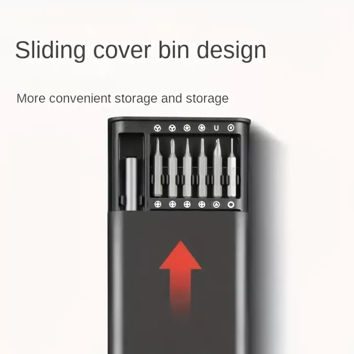 🛠️✨ مجموعة مفكات دقيقة 25 في 1 - أدوات إصلاح متعددة الوظائف! 📱 مثالية للهواتف، الألواح والإلكترونيات | حافظة بلاستيكية متينة ⚡ رؤوس متنوعة | لا تحتاج شحن | أساسية للإصلاحات المنزلية 7