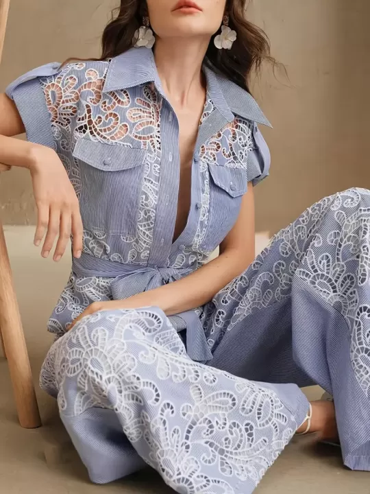 👗 جامبسوت الأناقة المخططة – لمسة فنية ترتديها! 3
